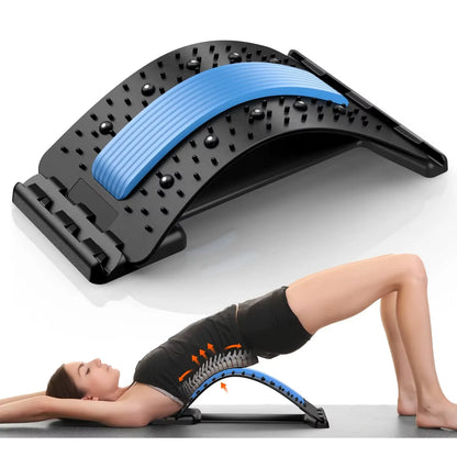 Multi-Level Back & Neck Stretcher - Adjustable Lumbar Support for Deep Stretch, Yoga-Like Flexibility