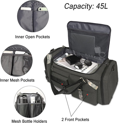 Gym Bags for Men Gym Duffle Bag Backpack 3-Way Sports Duffel Bags for Men with Shoe Compartment & Wet Pocket