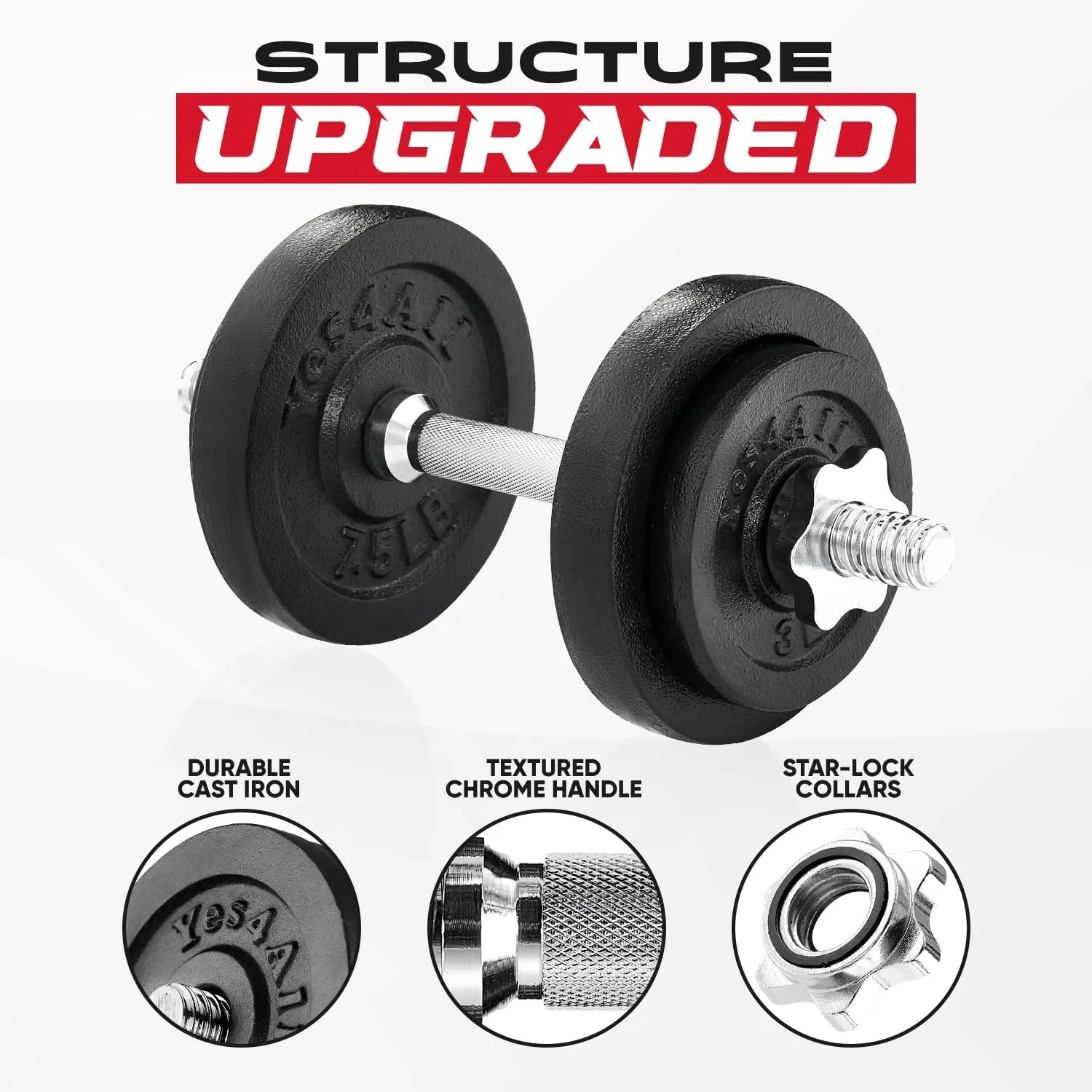 Adjustable Dumbbell Set with Weight Plates, Star Lock Collars/Connector, 50LBS or 25LBS Dumbbell Pair