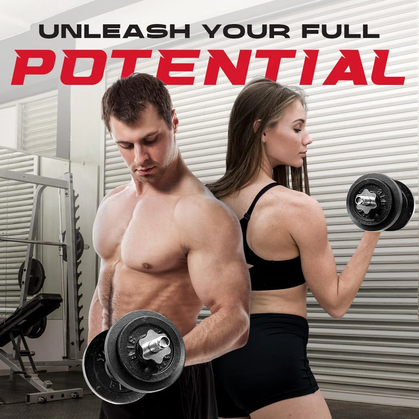 Adjustable Dumbbell Set with Weight Plates, Star Lock Collars/Connector, 50LBS or 25LBS Dumbbell Pair