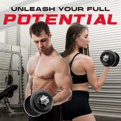 Adjustable Dumbbell Set with Weight Plates, Star Lock Collars/Connector, 50LBS or 25LBS Dumbbell Pair